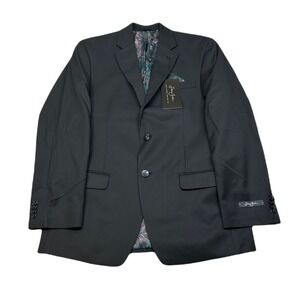 Sean John Black‎ Solid Suit Jacket Mens 38R 38 Sport Coat Classic-Fit $360 NEW